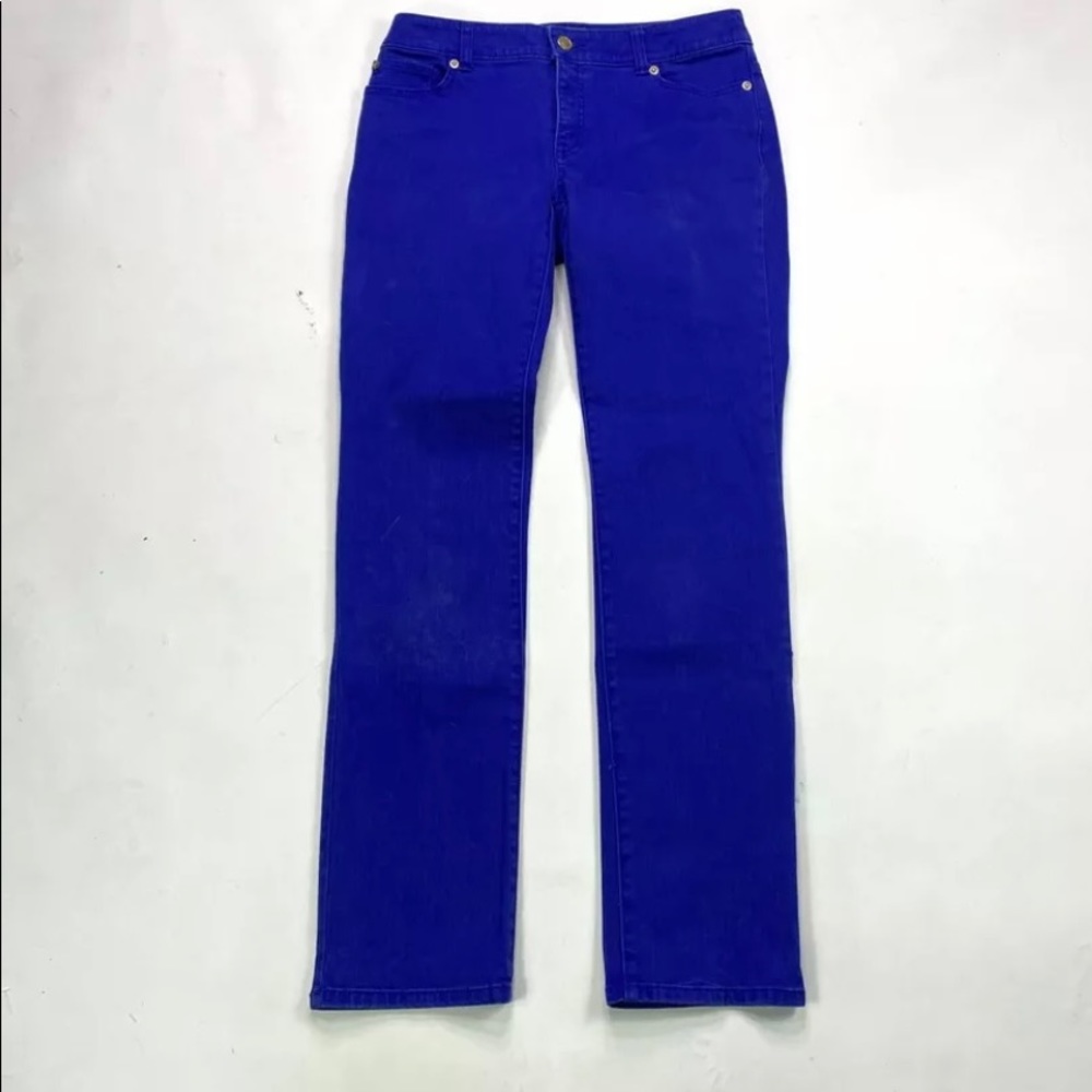 Chicos So Slimming Slim Leg Womens Size 0 Blue Wash Denim Jeans